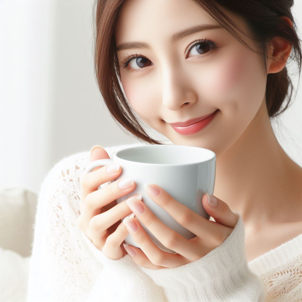 A woman enjoying a cup of hot tea-dalle-23Jan2024